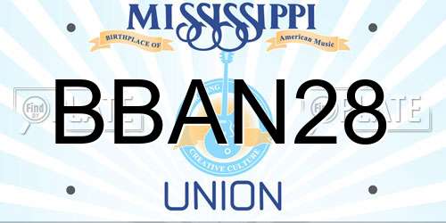 BBAN28 Mississippi License Plate