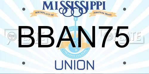 BBAN75 Mississippi License Plate