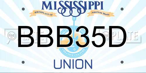 BBB35D Mississippi License Plate