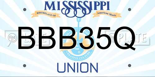 BBB35Q Mississippi License Plate