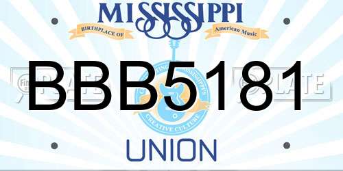 BBB5181 Mississippi License Plate