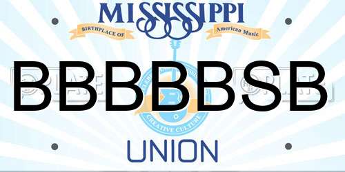 BBBBBSB Mississippi License Plate
