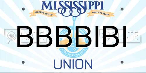 BBBBIBI Mississippi License Plate