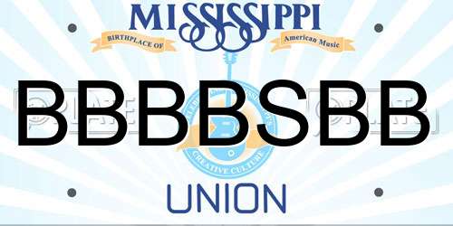 BBBBSBB Mississippi License Plate