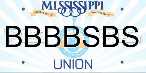BBBBSBS Mississippi License Plate