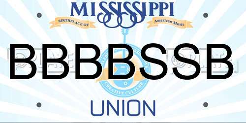 BBBBSSB Mississippi License Plate