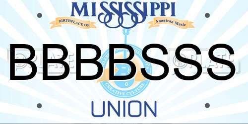 BBBBSSS Mississippi License Plate
