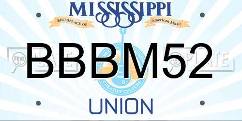 BBBM52 Mississippi License Plate