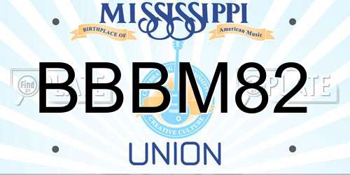 BBBM82 Mississippi License Plate