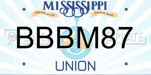 BBBM87 Mississippi License Plate