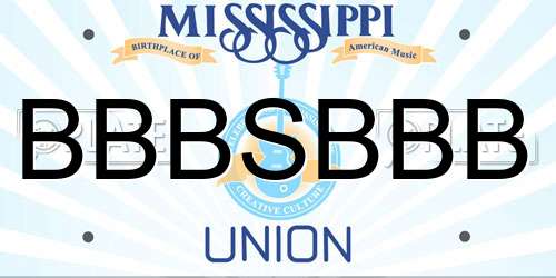 BBBSBBB Mississippi License Plate