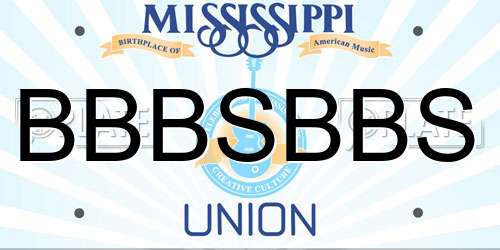 BBBSBBS Mississippi License Plate