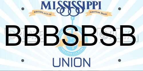 BBBSBSB Mississippi License Plate