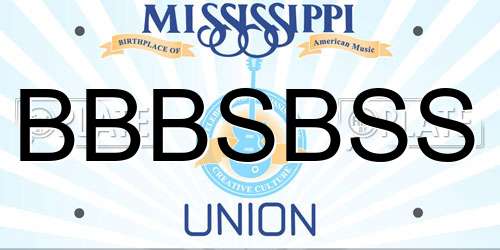BBBSBSS Mississippi License Plate