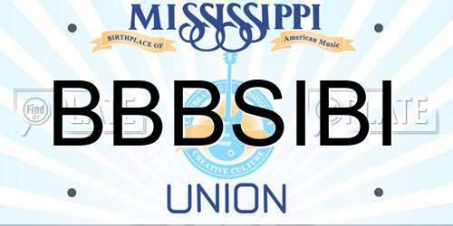 BBBSIBI Mississippi License Plate