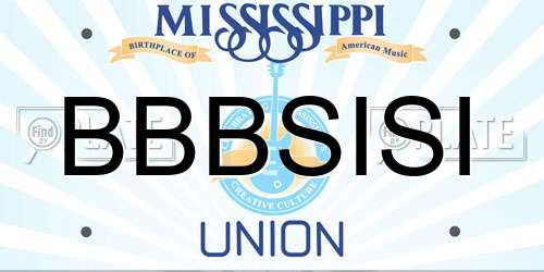 BBBSISI Mississippi License Plate