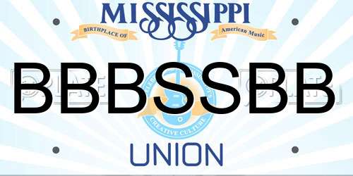 BBBSSBB Mississippi License Plate