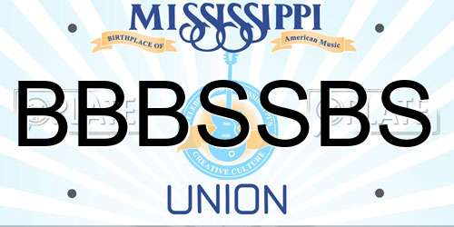 BBBSSBS Mississippi License Plate