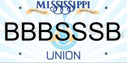 BBBSSSB Mississippi License Plate