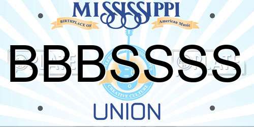 BBBSSSS Mississippi License Plate
