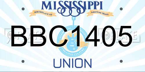 BBC1405 Mississippi License Plate