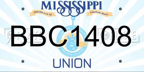 BBC1408 Mississippi License Plate