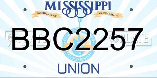 BBC2257 Mississippi License Plate