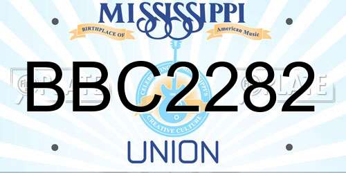 BBC2282 Mississippi License Plate