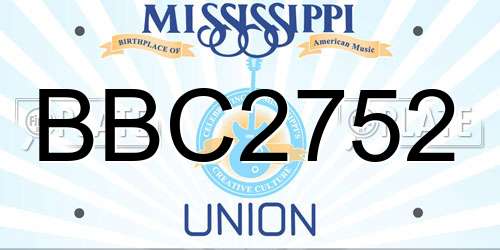 BBC2752 Mississippi License Plate
