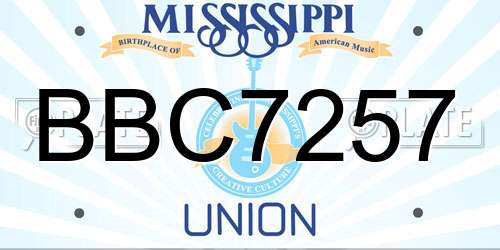 BBC7257 Mississippi License Plate