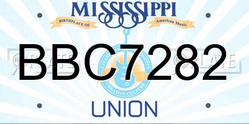 BBC7282 Mississippi License Plate