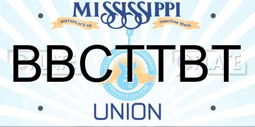 BBCTTBT Mississippi License Plate