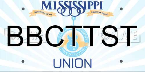 BBCTTST Mississippi License Plate