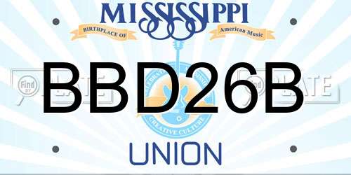 BBD26B Mississippi License Plate