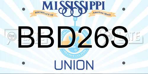 BBD26S Mississippi License Plate