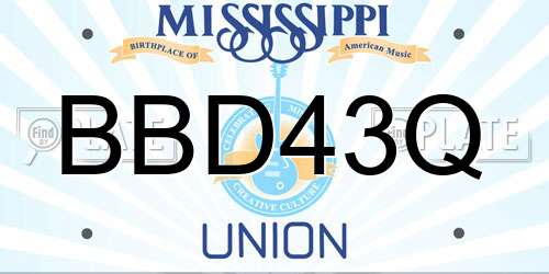 BBD43Q Mississippi License Plate