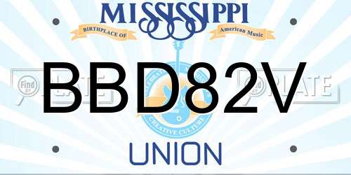 BBD82V Mississippi License Plate