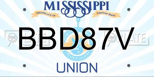 BBD87V Mississippi License Plate