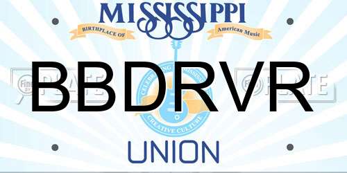 BBDRVR Mississippi License Plate