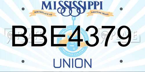 BBE4379 Mississippi License Plate