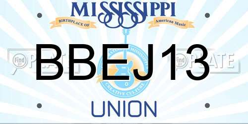 BBEJ13 Mississippi License Plate