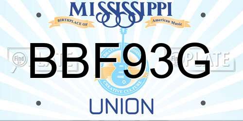 BBF93G Mississippi License Plate