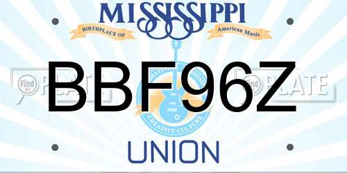 BBF96Z Mississippi License Plate