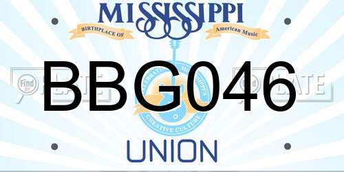 BBG046 Mississippi License Plate