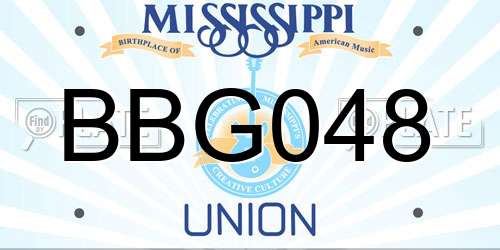 BBG048 Mississippi License Plate