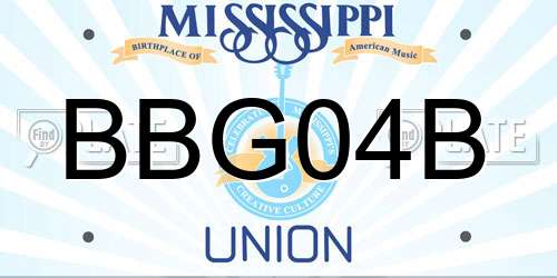 BBG04B Mississippi License Plate