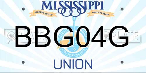 BBG04G Mississippi License Plate