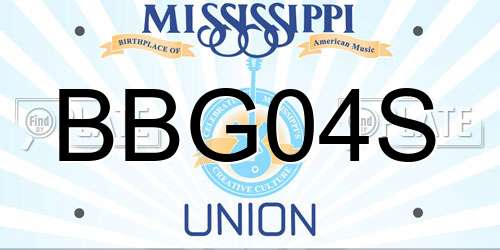 BBG04S Mississippi License Plate
