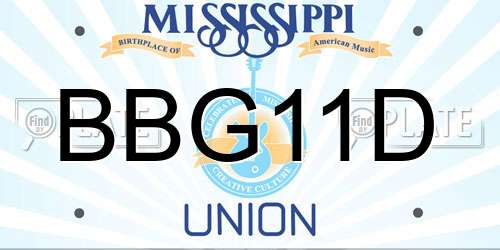 BBG11D Mississippi License Plate