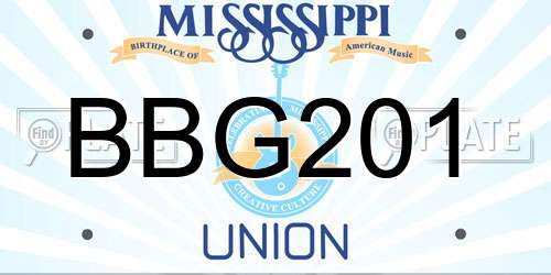 BBG201 Mississippi License Plate